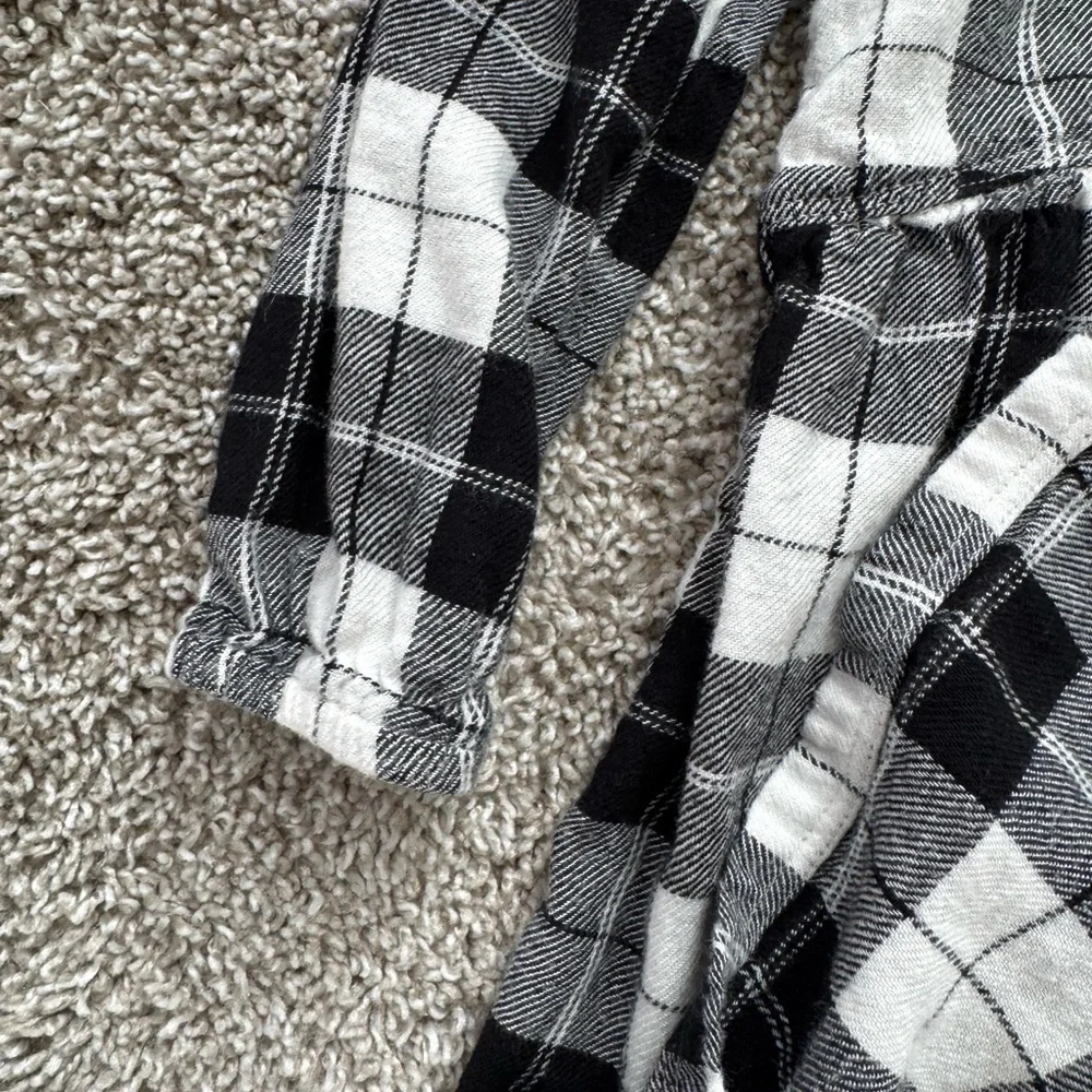 Old Navy Black & White Checkered Shirt  Dress Toddler Buffalo Plaid Dress 2T